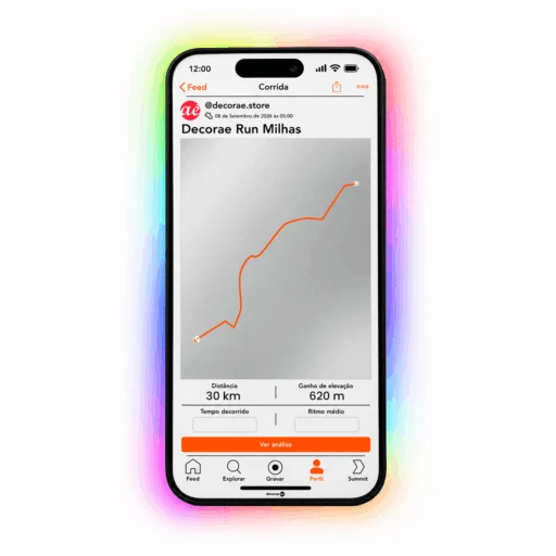 Espelho Strava Personalizado LED RGB Instagramável 130x60cm