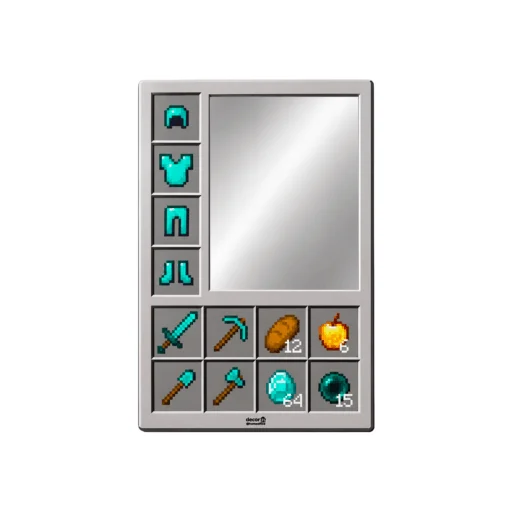 Espelho Minecraft Inventário Personalizado 90x61cm
