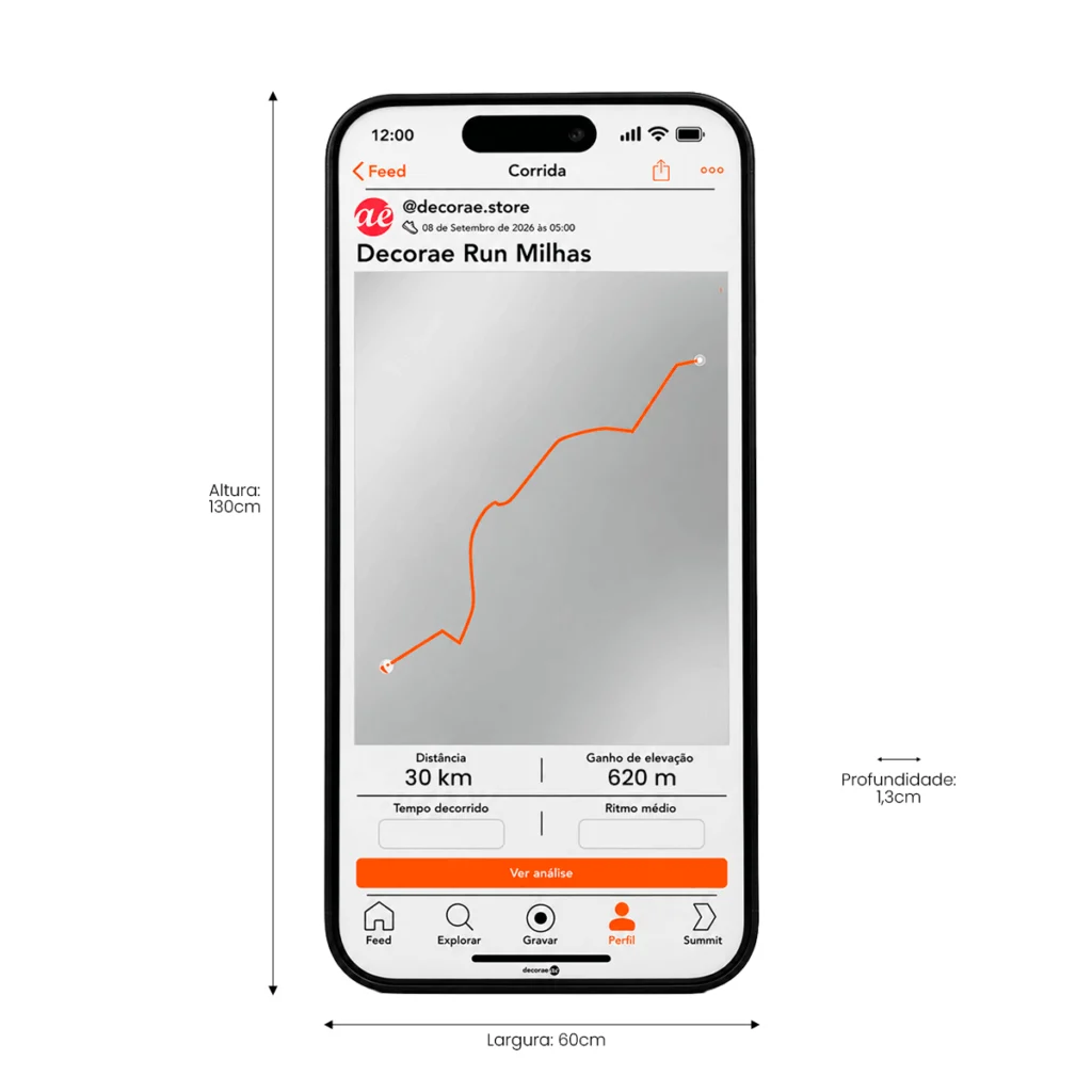 Espelho Strava Personalizado Instagramável 130x60cm