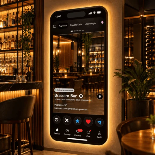 Espelho Tinder Personalizado LED Instagramável 160x74cm