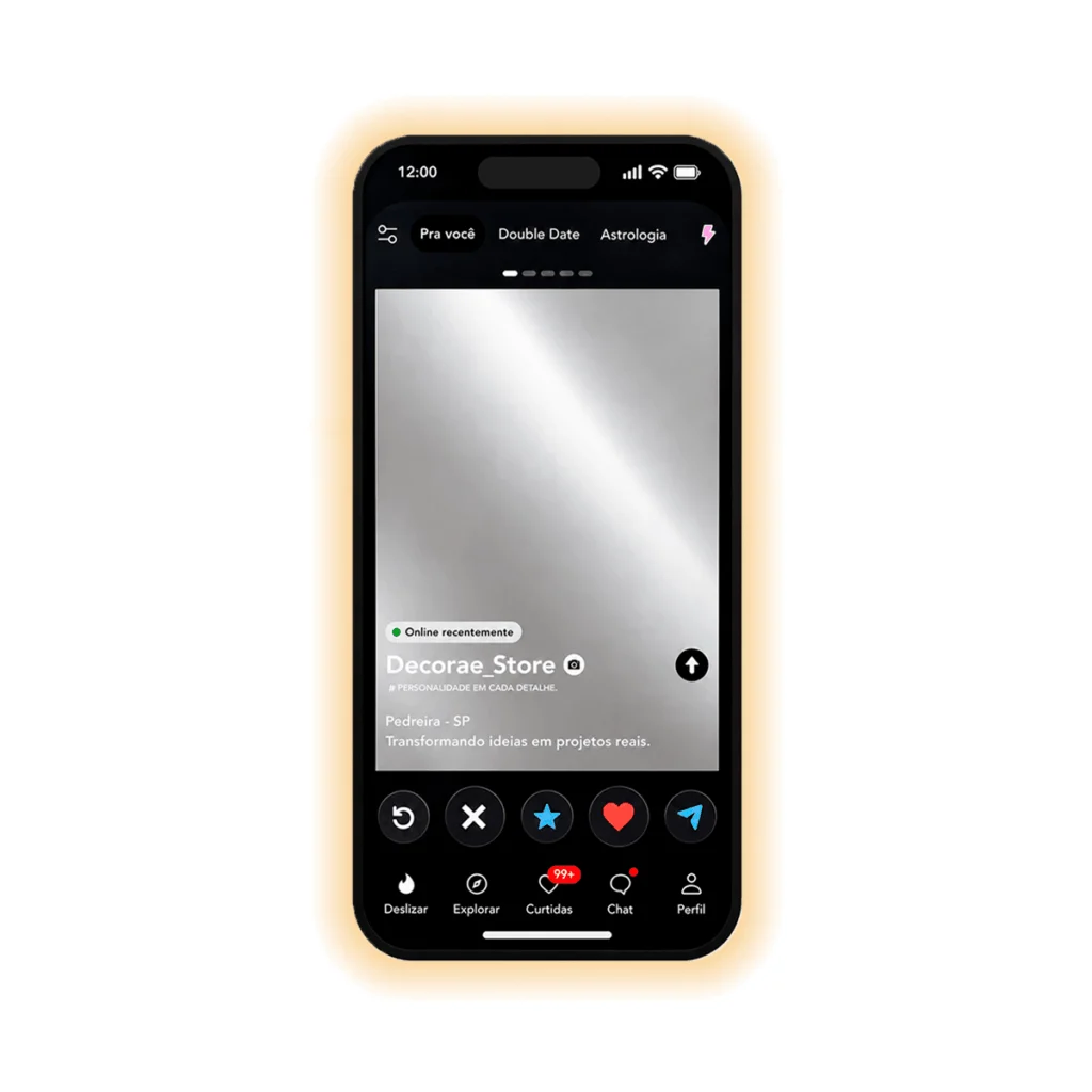 Espelho Tinder Personalizado LED Instagramável 90x41,5cm