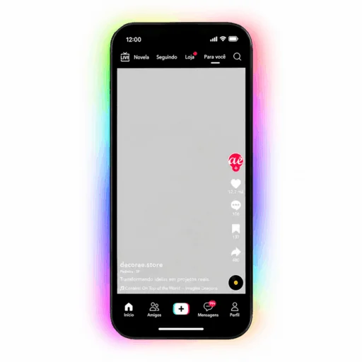 Espelho TikTok Personalizado LED RGB Instagramável 160x74